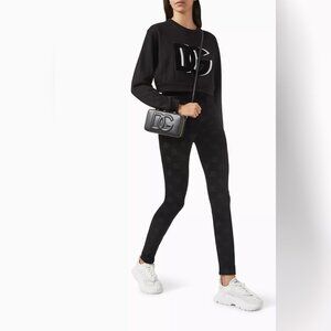 Dolce & Gabbana Logo-patch Crop Sweatshirt in Cotton-blend Jersey